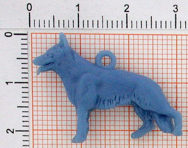 t34_0-9g Schäferhund Anhänger - Foto Grösse auf Millimeterpapier