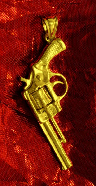 v53b Schmuck Goldschmuck Anhänger Revolver Colt in Gold 333, Gold 585 und Gold 750