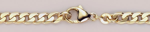 B_22310 Panzer Kette Gold Panzer facettiert 3,9 mm 42 cm Gold 585