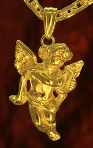 ba15 Schmuck Goldschmuck Anhänger Engel Vaol Engel mit Harfe in Gold 333, Gold 585 und Gold 750