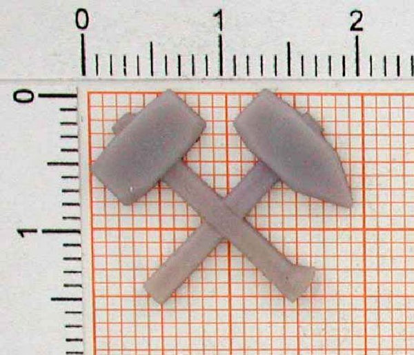 bl113_0-2g Anhänger Schlägel und Eisen Zunftzeichen Bergbau - Foto Grösse auf Millimeterpapier