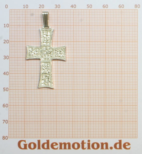 bl92 Anhänger Relief Kreuz Jesuskind - Foto Grösse auf Millimeterpapier