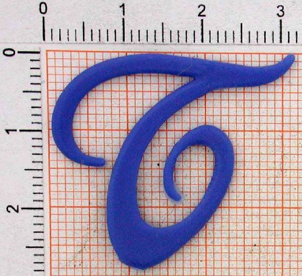 bu2a_0-3g Anhänger Buchstabe T - Foto Grösse auf Millimeterpapier