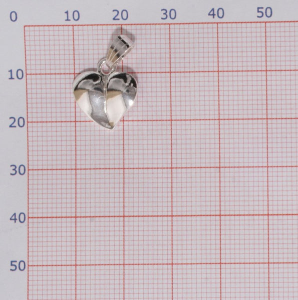 h20b Anhänger Herz Blatt klein - Foto Grösse auf Millimeterpapier