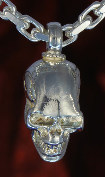 hs01 Schmuck Silberschmuck Anhänger Skull Totenkopf - Silber 925 Sterling - in Weißgold 585 und Weißgold 750 ähnlich