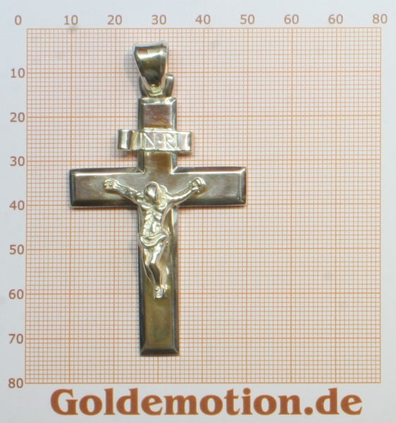 k104 Anhänger Jesus Kreuz INRI - Foto Grösse auf Millimeterpapier