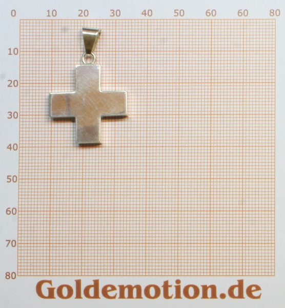 k122-f010b-h Anhänger Kreuz mit Engel Nepumuk - Foto Grösse auf Millimeterpapier