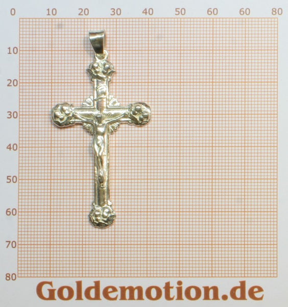 k200 Anhänger Engel Kreuz mit Jesus Schutzengel Kreuz - Foto Grösse auf Millimeterpapier