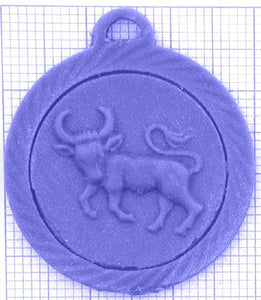 357_1-2g Amulett Stier Sternzeichen - Foto Gussmodell in Wachs in den angegebenen Materialien erhältlich