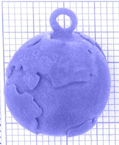 v159_2-5g Anhänger Planet Erde - Foto Gussmodell in Wachs in den angegebenen Materialien erhältlich
