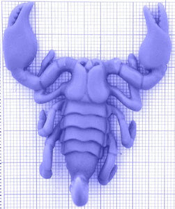 v261_3-7g Skorpion Sternzeichen Anhänger - Foto Gussmodell in Wachs in den angegebenen Materialien erhältlich