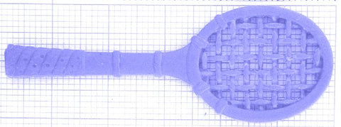 v53a_0-9g Tennisschläger Anhänger - Foto Gussmodell in Wachs in den angegebenen Materialien erhältlich