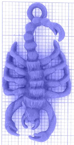 v87b_0-9g Sternzeichen Anhänger Skorpion - Foto Gussmodell in Wachs in den angegebenen Materialien erhältlich