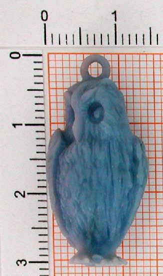 n25_1-8g Anhänger Eule - Foto Grösse auf Millimeterpapier