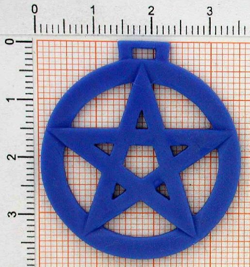pe1 Anhänger Pentagramm Pentakel groß - Foto Grösse auf Millimeterpapier