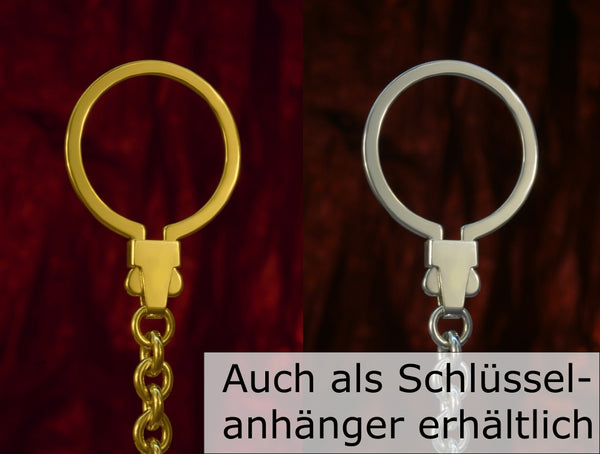 ch8_0-7g Schmuck Schlüsselanhänger Amulett Zeus - Schlüsselring mit Kette auch in Silber 925, Gold 333, Gold 585, Gold 750 oder Weißgold 585, Weißgold 750