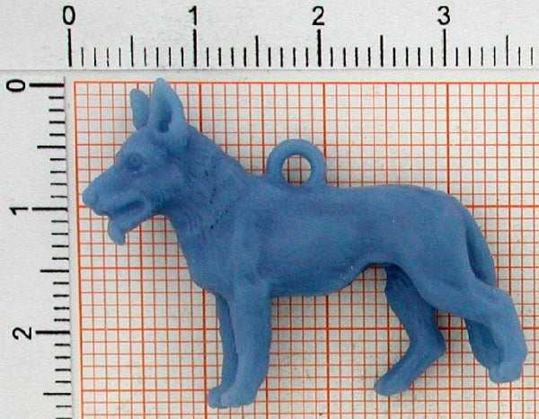 t69_1-4g Hunde Anhänger Schäferhund - Foto Grösse auf Millimeterpapier