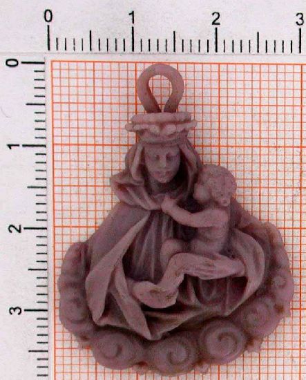 ta48_1-5g Anhänger Maria mit Jesuskind - Foto Grösse auf Millimeterpapier