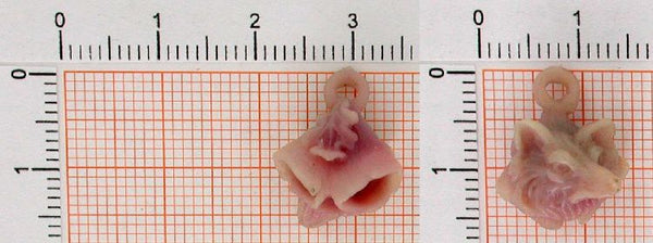 tao123_0-5g Anhänger Fuchs Kopf klein - Foto Grösse auf Millimeterpapier