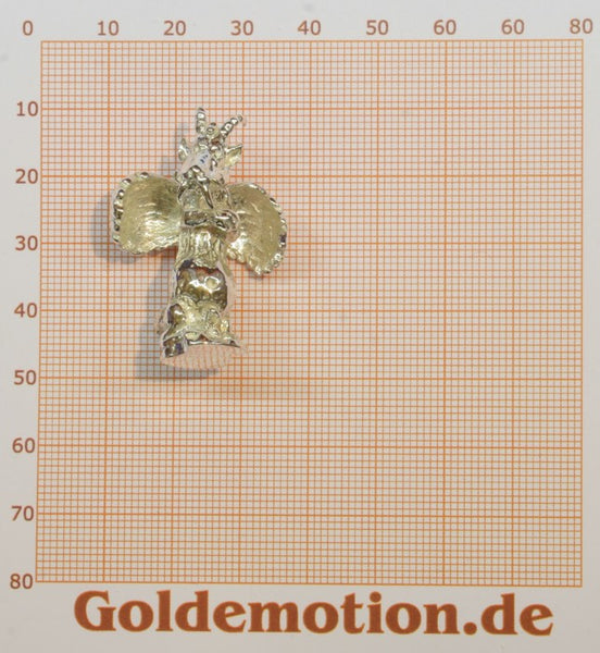 tao21 Anhänger Wolper Engel der bayrische Wolperdinger Schutzengel - Foto Grösse auf Millimeterpapier