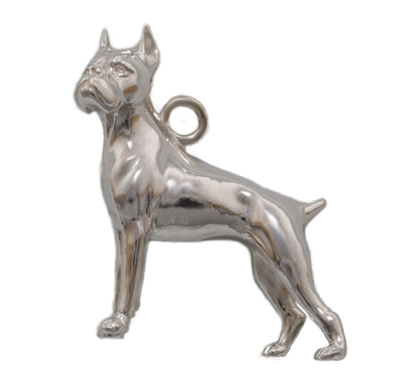 tb288 Schmuck Silberschmuck Anhänger Boxer coupiert groß in Silber 925 Sterling - in Weißgold 585 und Weißgold 750 ähnlich