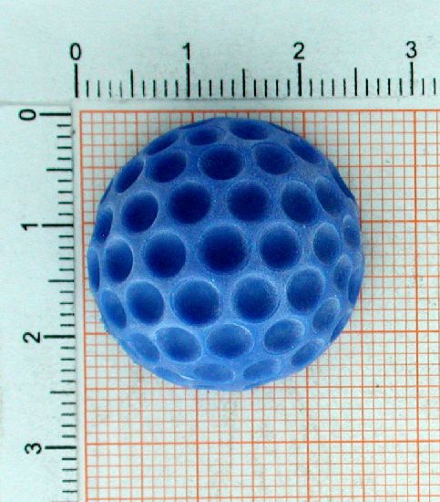 v179h_2-0g Anhänger Golfball - Foto Grösse auf Millimeterpapier